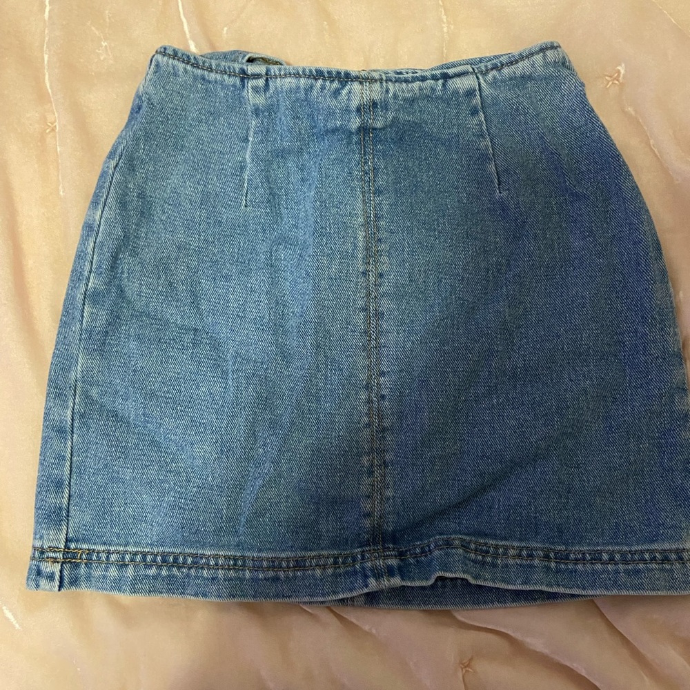 pacsun la pacific sunwear zip up mini denim skirt